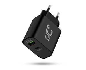 Ładowarka sieciowa QC3.0 PD 3A/QC USB 3A 20W czarna LTC