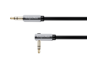 Kabel wtyk kątowy - wtyk prosty jack 3.5 stereo 1.0m Kruger&Matz