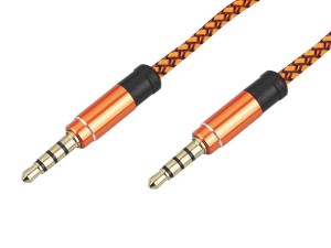 KABEL AUX MINI JACK 4-POLOWY 3,5MM 1m MOCNY OPLOT