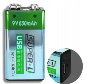 Akumulator 9V 6F22 Litowo-jonowy 650mAh